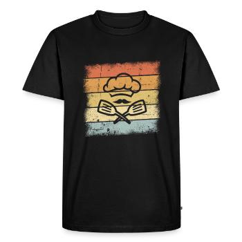 Cadeau cook - T-shirt Premium bio Homme - noir - Devant - Nico (187cm)