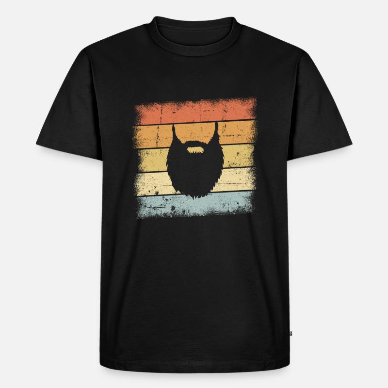 Bart Retro Design - Männer Premium Bio T-Shirt - Schwarz