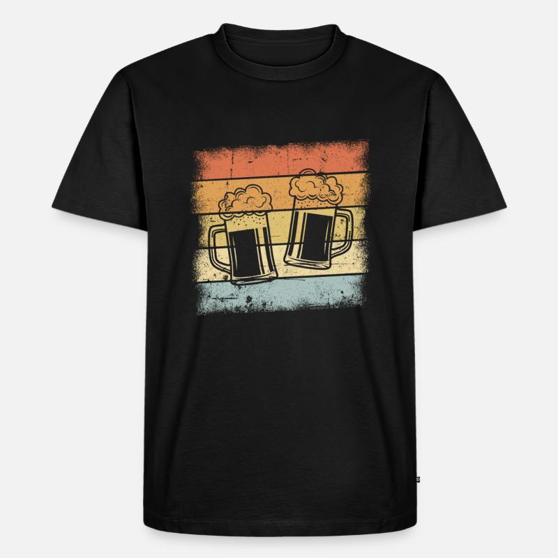 Bier Retro Design - Männer Premium Bio T-Shirt - Schwarz