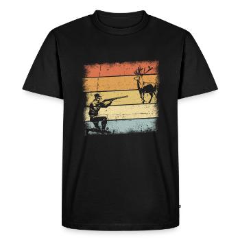 Hunter Gifts - Men's Premium Organic T-Shirt - black - Front - Nico (187cm)