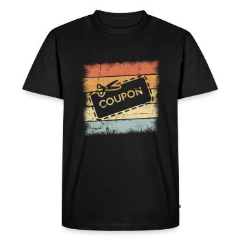 Couponing - Men's Premium Organic T-Shirt - black - Front - Nico (187cm)