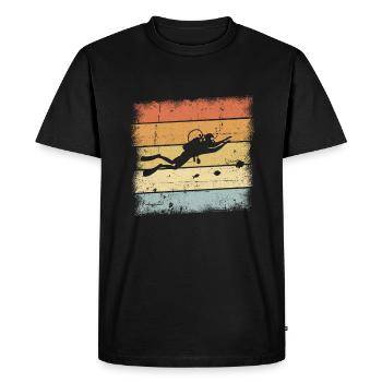 Diving Retro - Men's Premium Organic T-Shirt - black - Front - Nico (187cm)