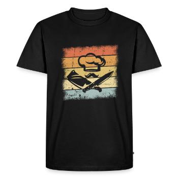 Tenue de chef - T-shirt Premium bio Homme - noir - Devant - Nico (187cm)
