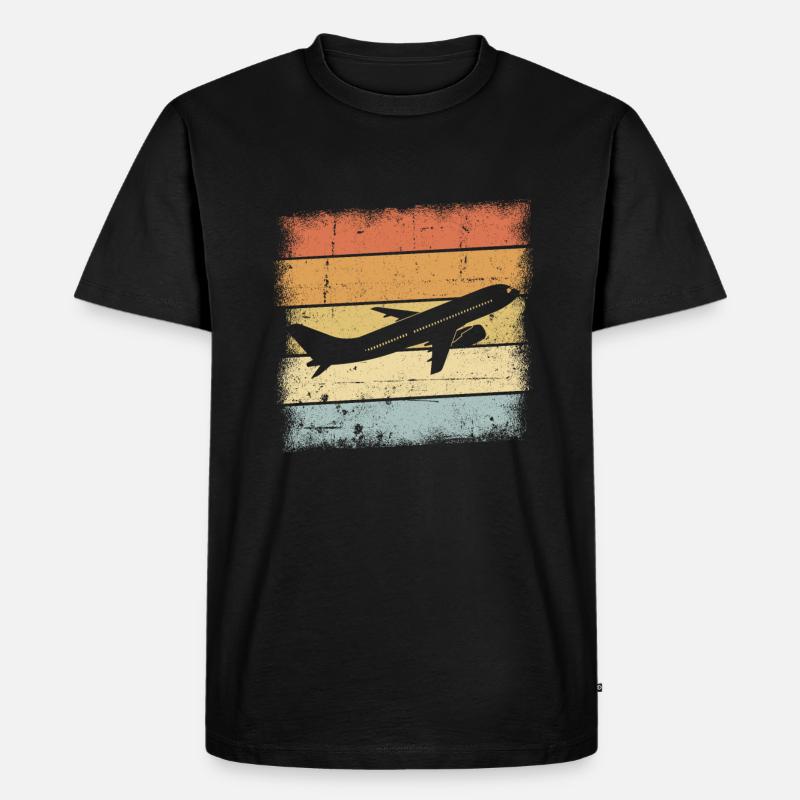Pilot Geschenk - Männer Premium Bio T-Shirt - Schwarz