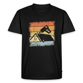 Couvreur - T-shirt Premium bio Homme - noir - Devant - Nico (187cm)