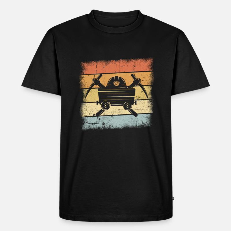 Bergbau - Männer Premium Bio T-Shirt - Schwarz