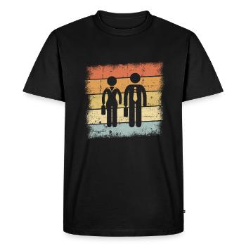 Travailleur social - T-shirt Premium bio Homme - noir - Devant - Nico (187cm)
