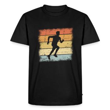 Tenue de jogging - T-shirt Premium bio Homme - noir - Devant - Nico (187cm)