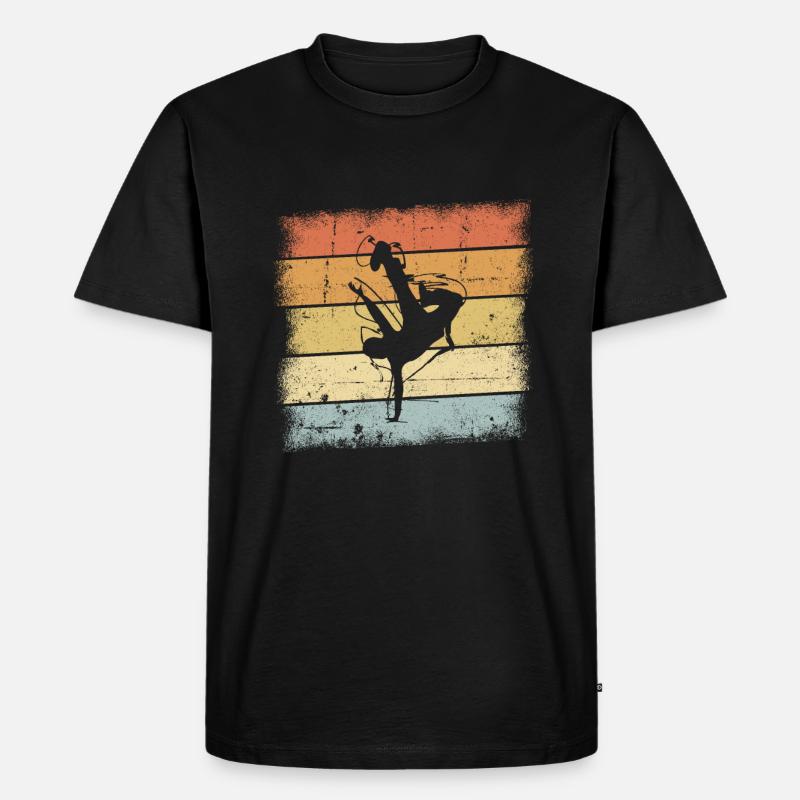Breakdancer Retro Design - Männer Premium Bio T-Shirt - Schwarz