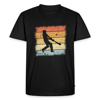 Cricket Retro - Men's Premium Organic T-Shirt - black - Front - Nico (187cm)