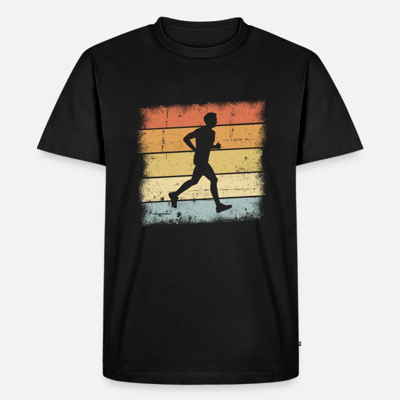 Joggen Sunset - Männer Premium Bio T-Shirt - Schwarz