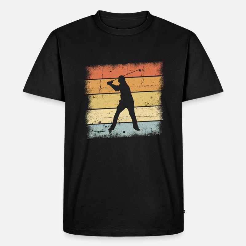 Golf Sunset - Männer Premium Bio T-Shirt - Schwarz