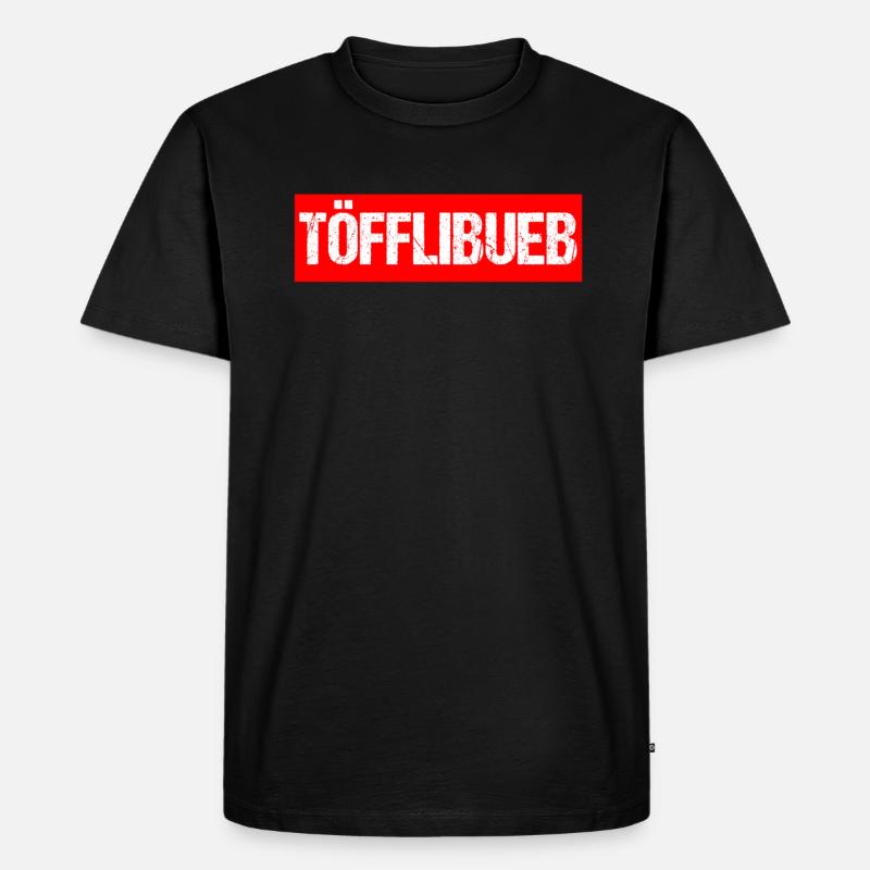 Töfflibueb - Männer Premium Bio T-Shirt - Schwarz