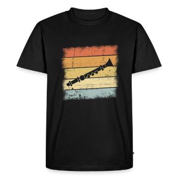 Flûte - T-shirt Premium bio Homme - noir - Devant - Nico (187cm)