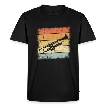 Instrument de trompette - T-shirt Premium bio Homme - noir - Devant - Nico (187cm)
