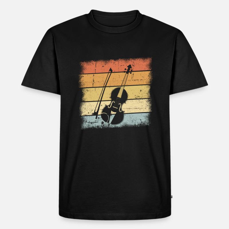 Violine - Männer Premium Bio T-Shirt - Schwarz
