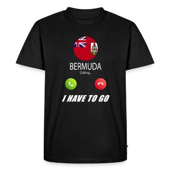 Les Bermudes appellent les drapeaux lusiger sorts - T-shirt Premium bio Homme - noir - Devant - Nico (187cm)