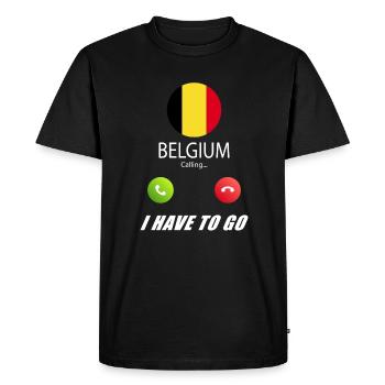 La Belgique appelle aux drapeaux Lusiger - T-shirt Premium bio Homme - noir - Devant - Nico (187cm)