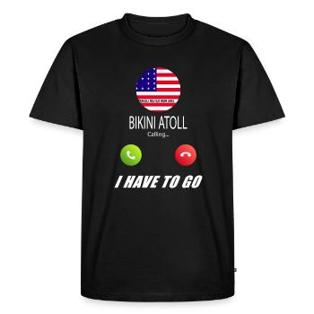 L’atoll de Bikini appelle les drapeaux lusiger - T-shirt Premium bio Homme - noir - Devant - Nico (187cm)