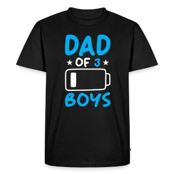 Dad of 3 Boys - Men's Premium Organic T-Shirt - black - Front - Nico (187cm)