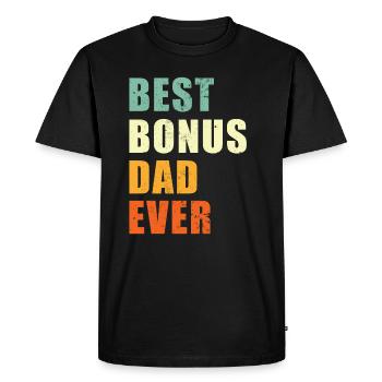 Best Bonus Dad ever - Men's Premium Organic T-Shirt - black - Front - Nico (187cm)