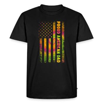 Fier papa américain - T-shirt Premium bio Homme - noir - Devant - Nico (187cm)
