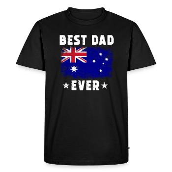 Père australien Meilleur père de tous les temps - T-shirt Premium bio Homme - noir - Devant - Nico (187cm)