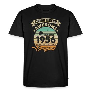1956 Birthday - Men's Premium Organic T-Shirt - black - Front - Nico (187cm)