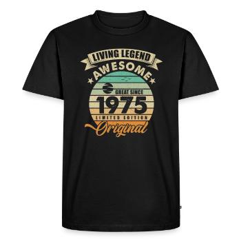 1975 Anniversaire Retro Orginal - T-shirt Premium bio Homme - noir - Devant - Nico (187cm)