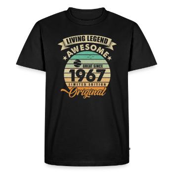 1967 Anniversaire Retro Orginal - T-shirt Premium bio Homme - noir - Devant - Nico (187cm)