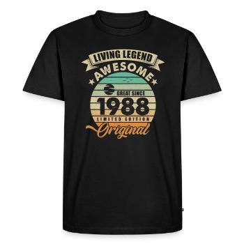1988 Anniversaire Retro Orginal - T-shirt Premium bio Homme - noir - Devant - Nico (187cm)