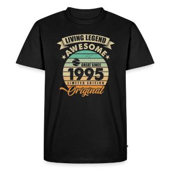 1995 Birthday Retro Orginal - Men's Premium Organic T-Shirt - black - Front - Nico (187cm)