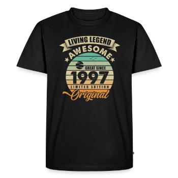1997 Birthday Retro Orginal - Men's Premium Organic T-Shirt - black - Front - Nico (187cm)