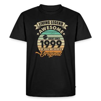 1999 Anniversaire Retro Orginal - T-shirt Premium bio Homme - noir - Devant - Nico (187cm)