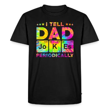 Chimiste Tableau périodique Blagues de papa - T-shirt Premium bio Homme - noir - Devant - Nico (187cm)