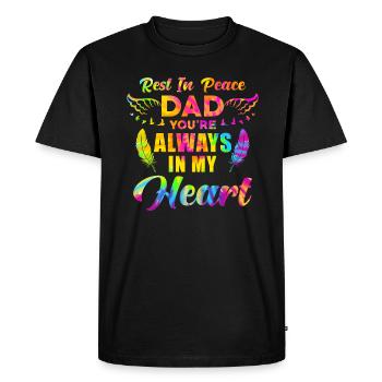 Commemoration Of The Date of Death Deceased Father Gift - Men's Premium Organic T-Shirt - black - Front - Nico (187cm)