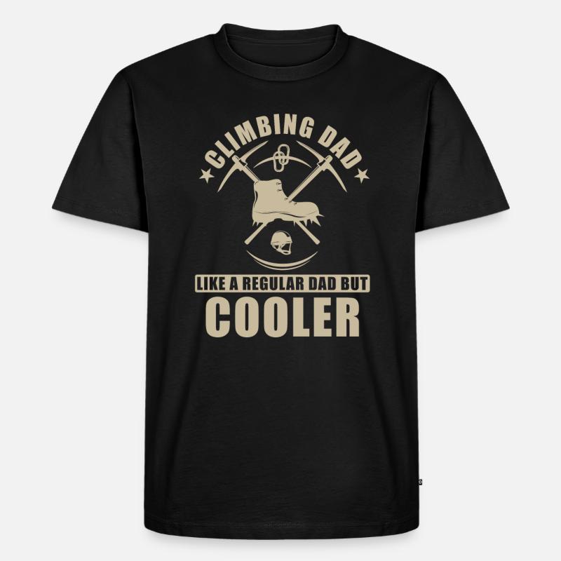 Papa Kletterer - Männer Premium Bio T-Shirt - Schwarz