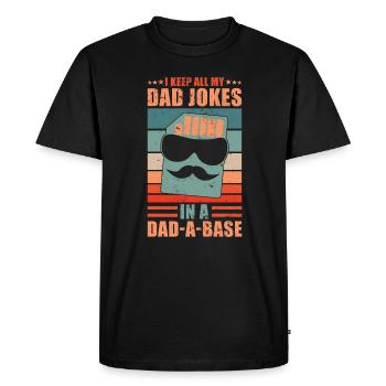 Dad Jokes Dad a Base - Men's Premium Organic T-Shirt - black - Front - Nico (187cm)