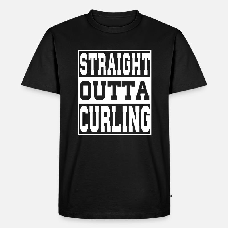 Curling Spruch lustig - Männer Premium Bio T-Shirt - Schwarz