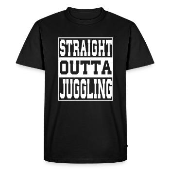 Jongler en disant drôle - T-shirt Premium bio Homme - noir - Devant - Nico (187cm)