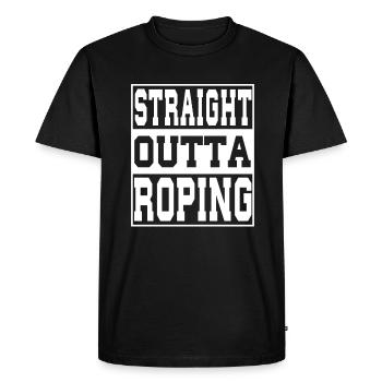 Roping saying funny - Men's Premium Organic T-Shirt - black - Front - Nico (187cm)