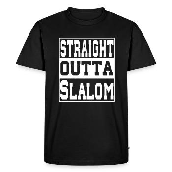 Slalom en disant drôle - T-shirt Premium bio Homme - noir - Devant - Nico (187cm)