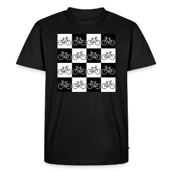 Damier De Vélos Pour Cycliste - T-shirt Premium bio Homme - noir - Devant - Nico (187cm)