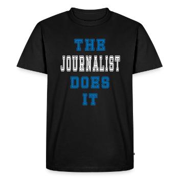 Le journaliste le fait Cadeau de journaliste - T-shirt Premium bio Homme - noir - Devant - Nico (187cm)