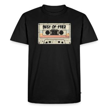 Best of 1982 Cassette Retro Tape - Men's Premium Organic T-Shirt - black - Front - Nico (187cm)