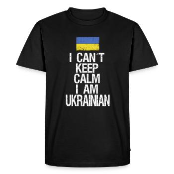 I can not Keep Calm I am Ukrainer - Men's Premium Organic T-Shirt - black - Front - Nico (187cm)