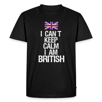 Je ne peux pas garder mon calme Je suis britannique - T-shirt Premium bio Homme - noir - Devant - Nico (187cm)