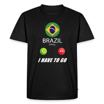 Le Brésil qualifie les drapeaux lusiger de slogan - T-shirt Premium bio Homme - noir - Devant - Nico (187cm)