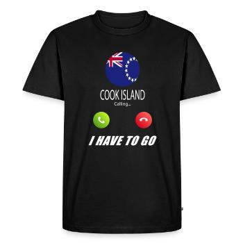 Cook Island Calls Lusiger Flags Saying - Men's Premium Organic T-Shirt - black - Front - Nico (187cm)