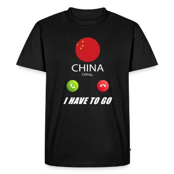 La Chine appelle les drapeaux lusiger le slogan - T-shirt Premium bio Homme - noir - Devant - Nico (187cm)